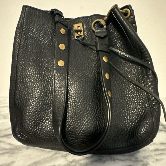 Rebecca Minkoff Black pebble Leather Darren hobo brass hardware women’s handbag - Picture 12 of 16